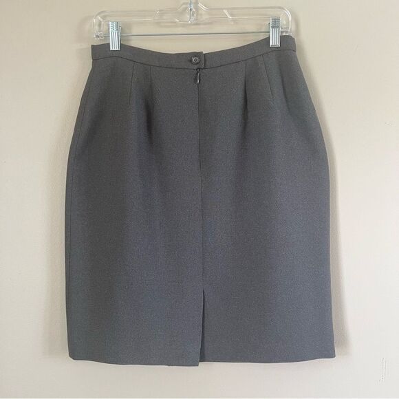 VTG Casual Corners Annex Gray Lined Pencil Coprcore Business Career Skirt SZ 10 - Picture 2 of 13